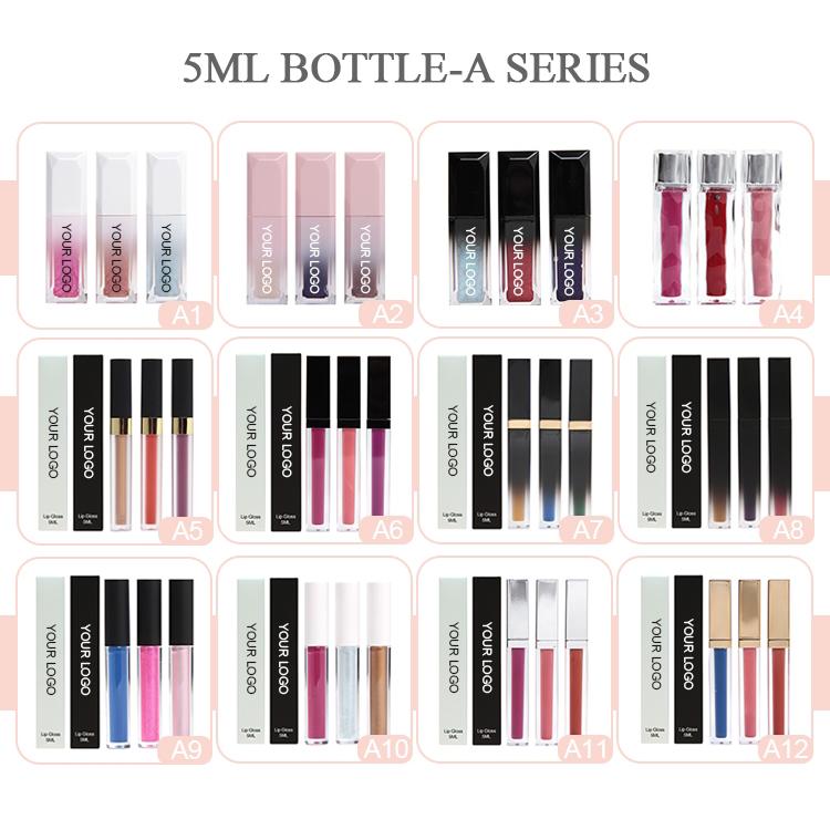 Private Label Lip Gloss Supplier Gloss Transparent Shiny Lasting Lip Gloss Suit