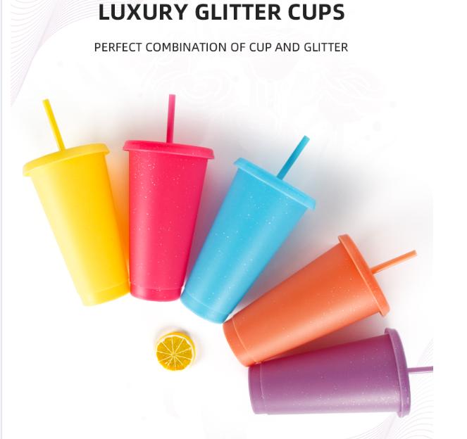 Hot Sale Bisphenol A Free Reusable Drinking Cold Cup 16 Oz/24 Oz Polypropylene Frosted Plastic Cup With Lid And Straw