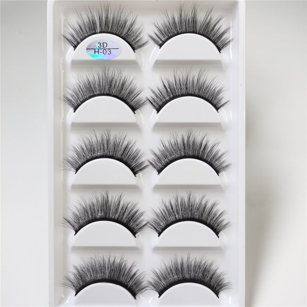 Wholesale 5 Pairs Of Imitation Mink False Eyelashes 3d Handmade Full 5in1 Eyelashes Private Label H13
