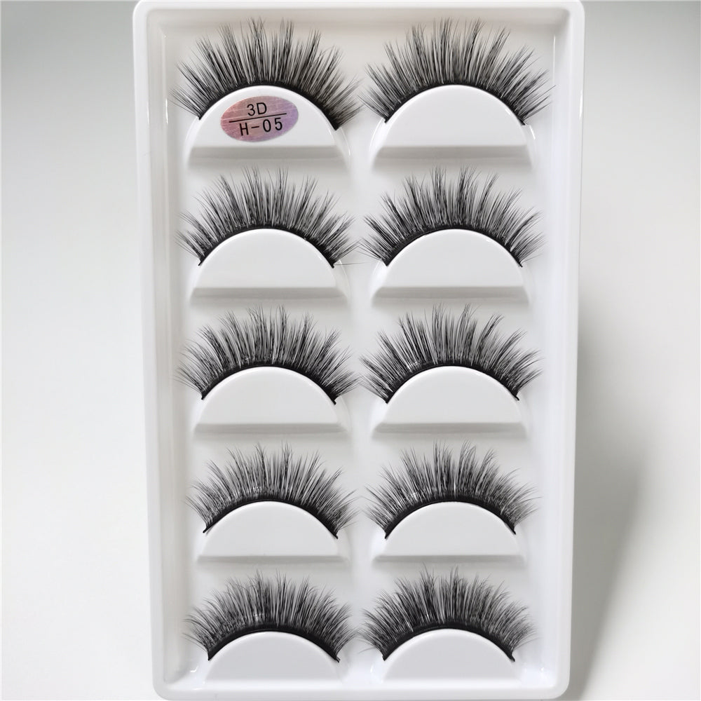 Wholesale 5 Pairs Of Imitation Mink False Eyelashes 3d Handmade Full 5in1 Eyelashes Private Label H13