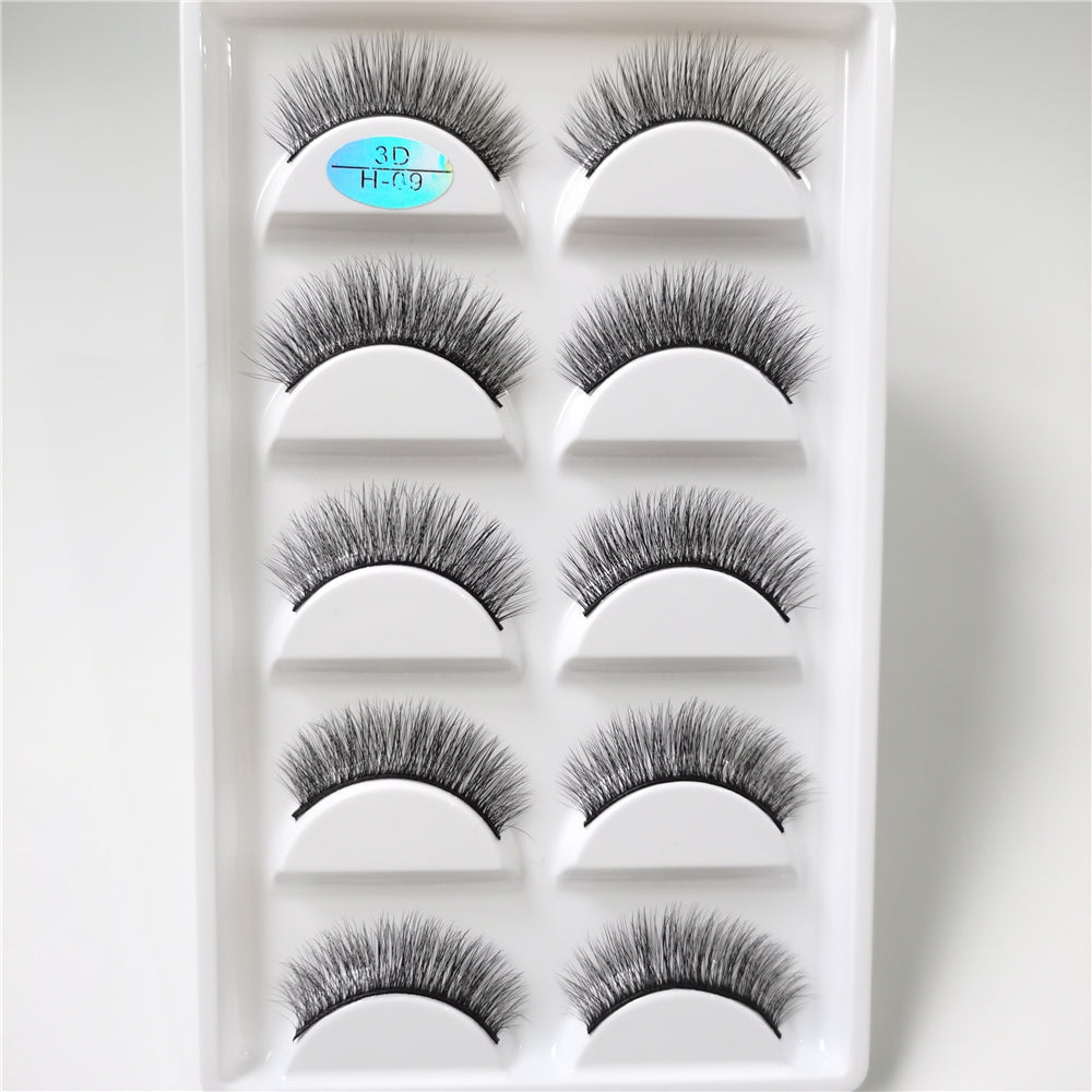 Wholesale 5 Pairs Of Imitation Mink False Eyelashes 3d Handmade Full 5in1 Eyelashes Private Label H13