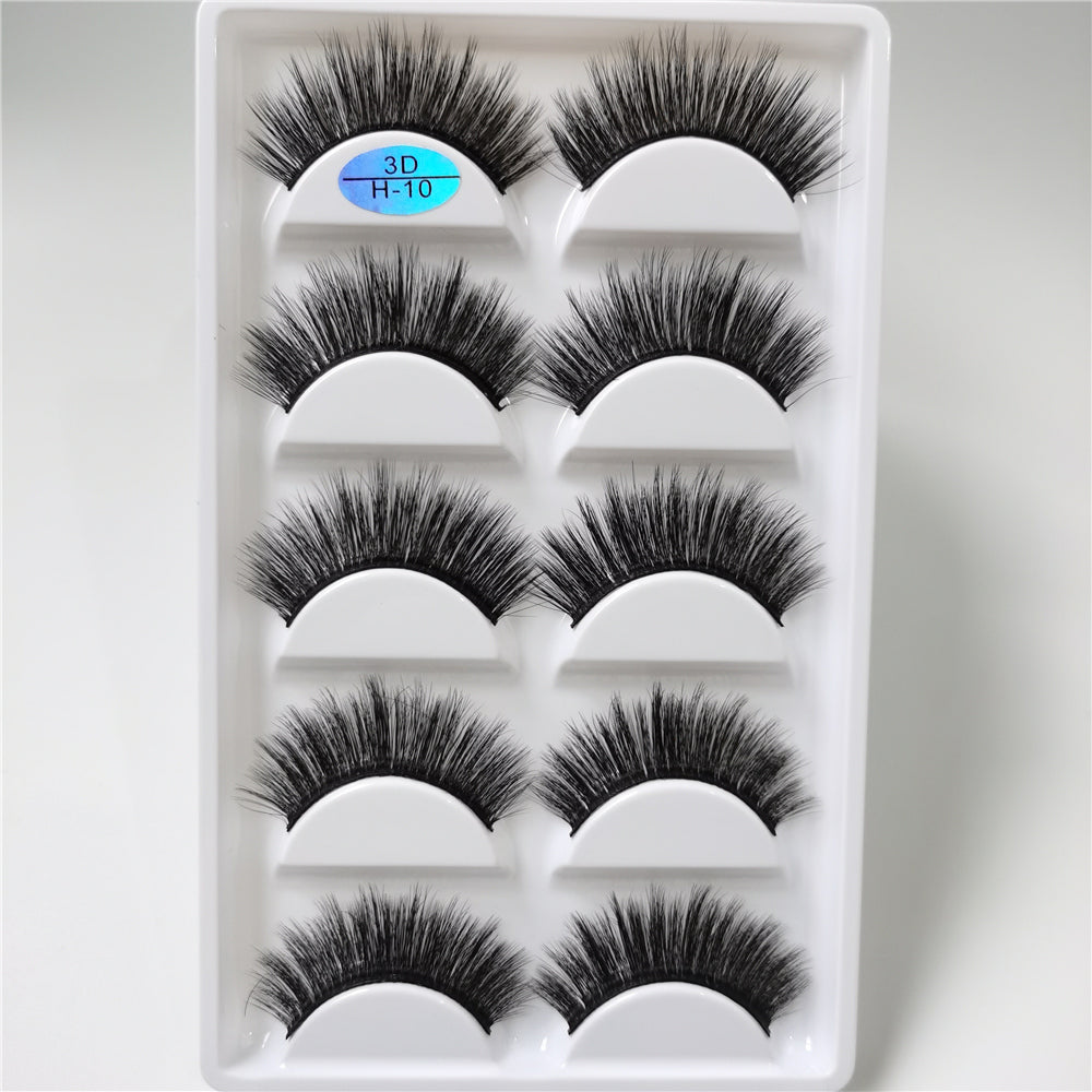 Wholesale 5 Pairs Of Imitation Mink False Eyelashes 3d Handmade Full 5in1 Eyelashes Private Label H13