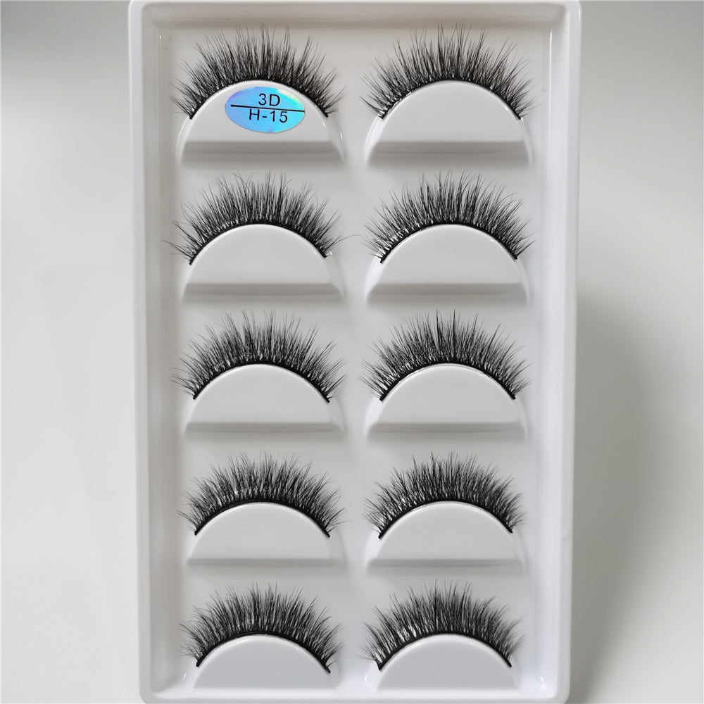 Wholesale 5 Pairs Of Imitation Mink False Eyelashes 3d Handmade Full 5in1 Eyelashes Private Label H13