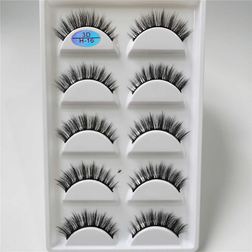 Wholesale 5 Pairs Of Imitation Mink False Eyelashes 3d Handmade Full 5in1 Eyelashes Private Label H13