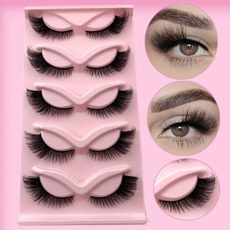 Wholesale Private Label Handmade 3D 16mm Fake Eyelashes Wingtip Curl Long Tail 5 Pairs Of Eyelashes