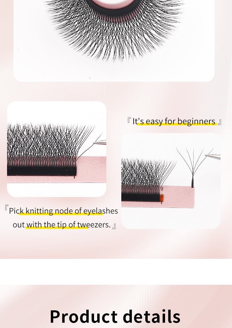 5D W Shape Eyelash Lengthening Prefabricated W Eyelash C/D Curl High Quality Personality False Eyelash Roll Fan W Style YY Eyelash