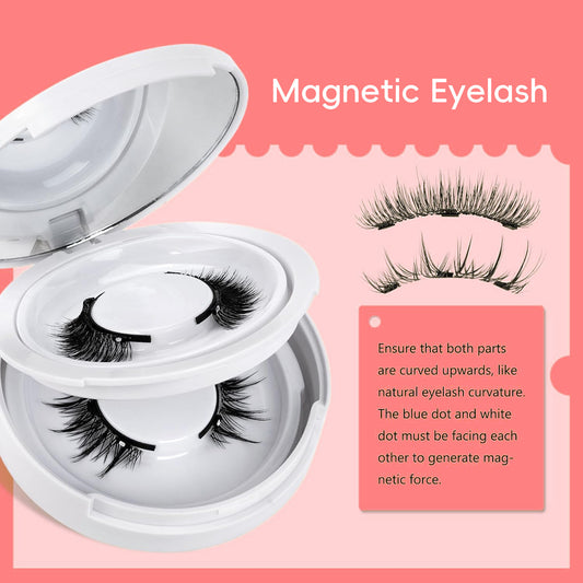 Popular Pingdu Factory False Magnetic Eyelashes Wholesale High Quality 2 Pair Of Magnetic False Eyelashes