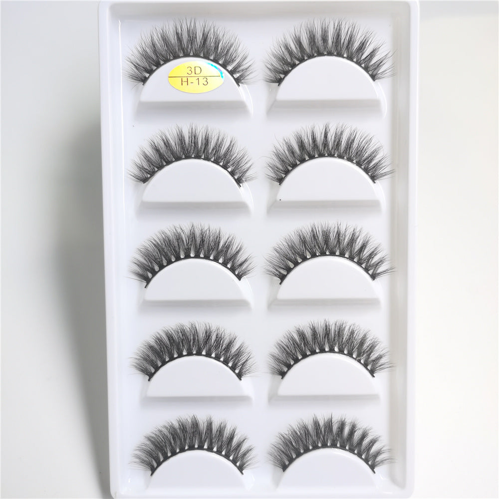 Wholesale 5 Pairs Of Imitation Mink False Eyelashes 3d Handmade Full 5in1 Eyelashes Private Label H13