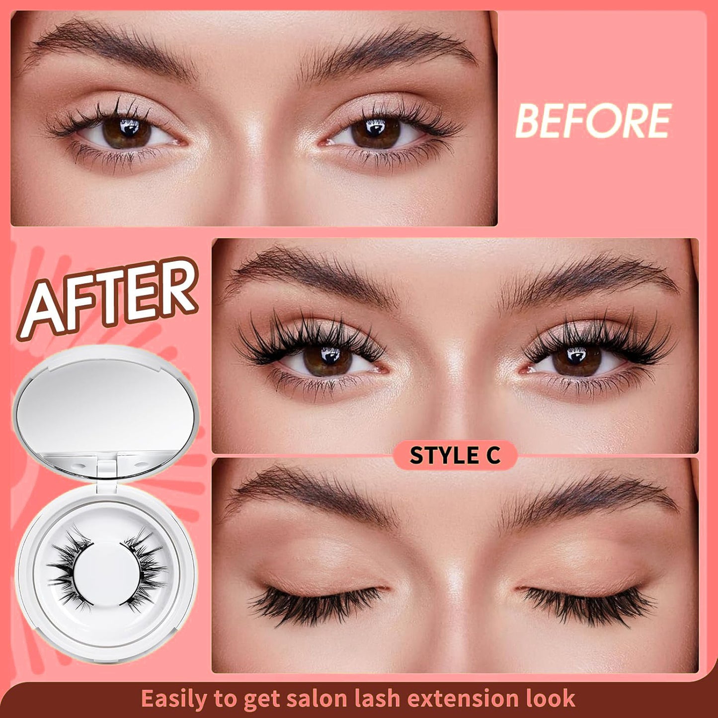 Popular Pingdu Factory False Magnetic Eyelashes Wholesale High Quality 2 Pair Of Magnetic False Eyelashes