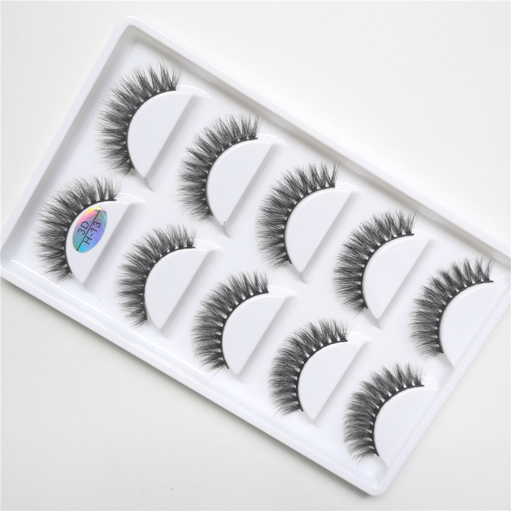 Wholesale 5 Pairs Of Imitation Mink False Eyelashes 3d Handmade Full 5in1 Eyelashes Private Label H13
