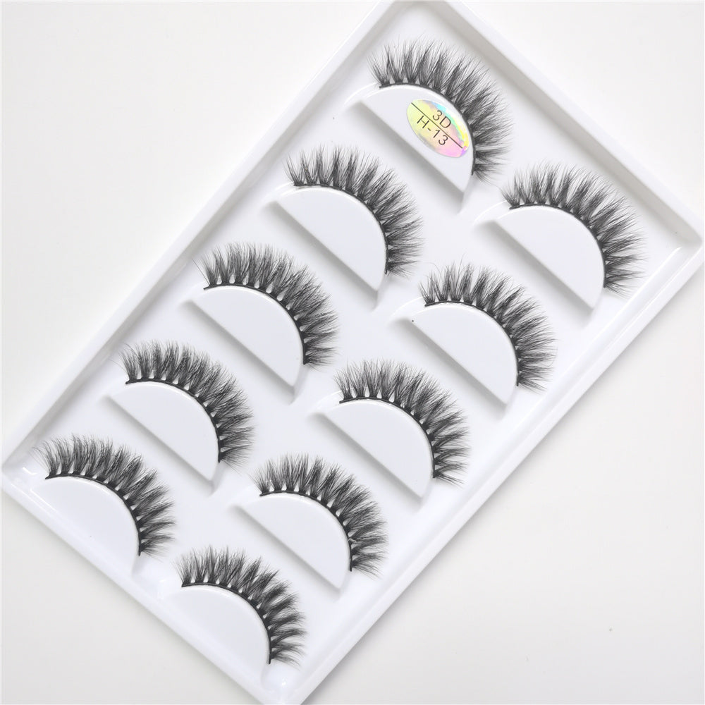 Wholesale 5 Pairs Of Imitation Mink False Eyelashes 3d Handmade Full 5in1 Eyelashes Private Label H13