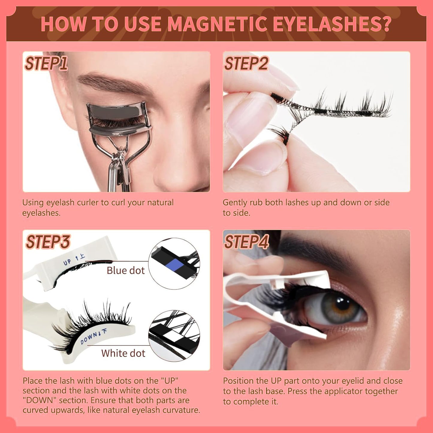 Popular Pingdu Factory False Magnetic Eyelashes Wholesale High Quality 2 Pair Of Magnetic False Eyelashes