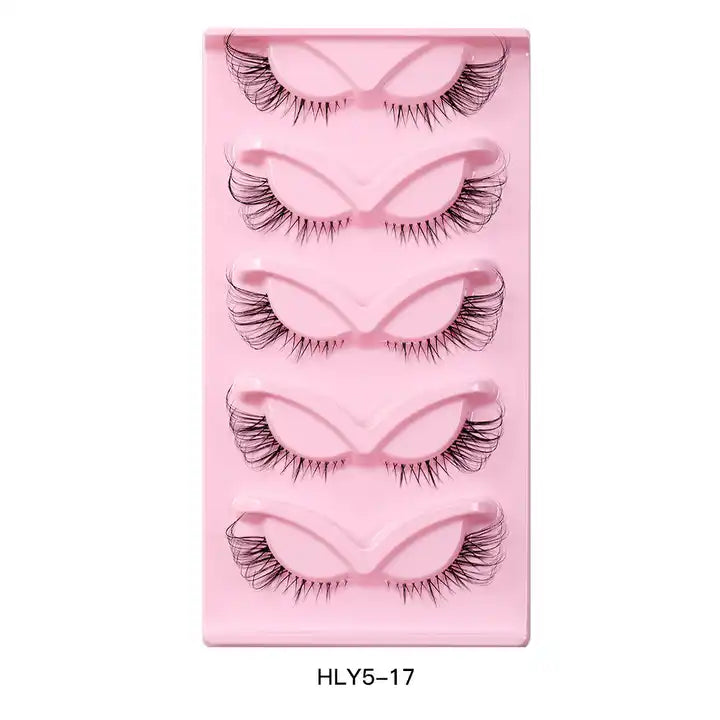Wholesale 3D Silk Faux Mink False Eyelashes 5 Pair Travel Eyelashes Faux Natural Roll Eyelashes Manufacturer