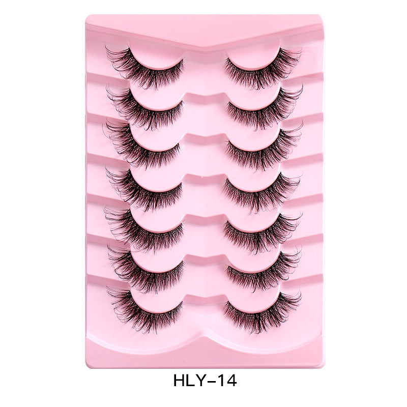 Wholesale 3D Silk Faux Mink False Eyelashes 5 Pair Travel Eyelashes Faux Natural Roll Eyelashes Manufacturer