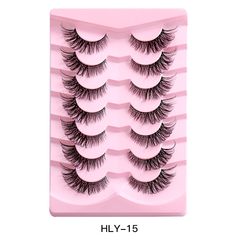 Wholesale 3D Silk Faux Mink False Eyelashes 5 Pair Travel Eyelashes Faux Natural Roll Eyelashes Manufacturer