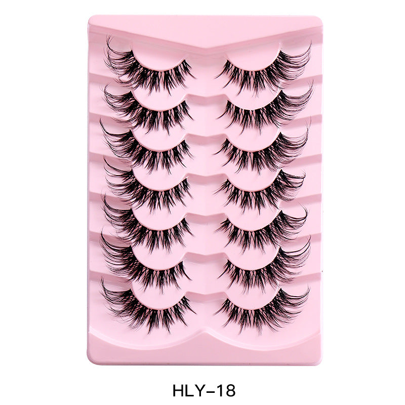 Wholesale 3D Silk Faux Mink False Eyelashes 5 Pair Travel Eyelashes Faux Natural Roll Eyelashes Manufacturer