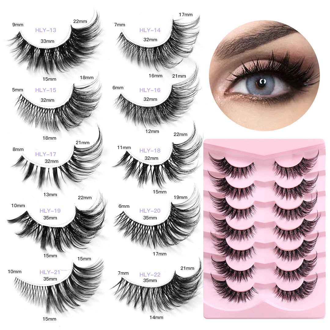 Wholesale 3D Silk Faux Mink False Eyelashes 5 Pair Travel Eyelashes Faux Natural Roll Eyelashes Manufacturer