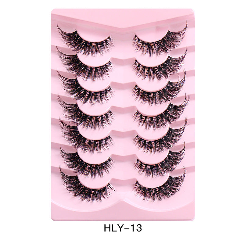 Wholesale 3D Silk Faux Mink False Eyelashes 5 Pair Travel Eyelashes Faux Natural Roll Eyelashes Manufacturer