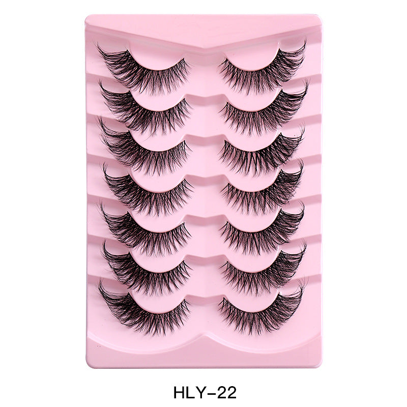 Wholesale 3D Silk Faux Mink False Eyelashes 5 Pair Travel Eyelashes Faux Natural Roll Eyelashes Manufacturer