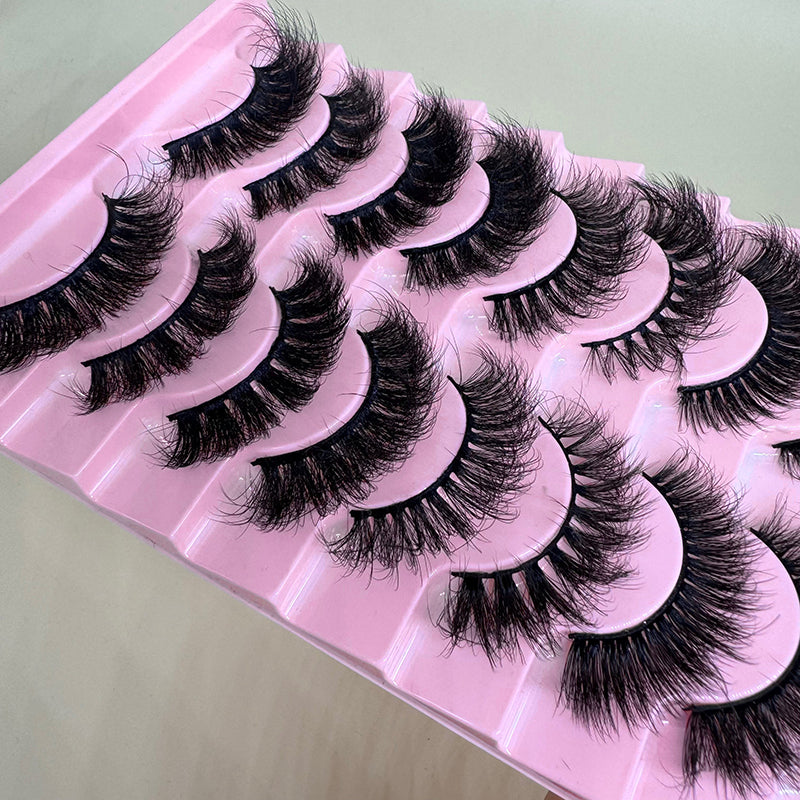Best Selling Full Eyelashes 15mm Imitation Mink Eyelashes False Eyelashes Artificial Plant Fiber Russian Full Eyelashes