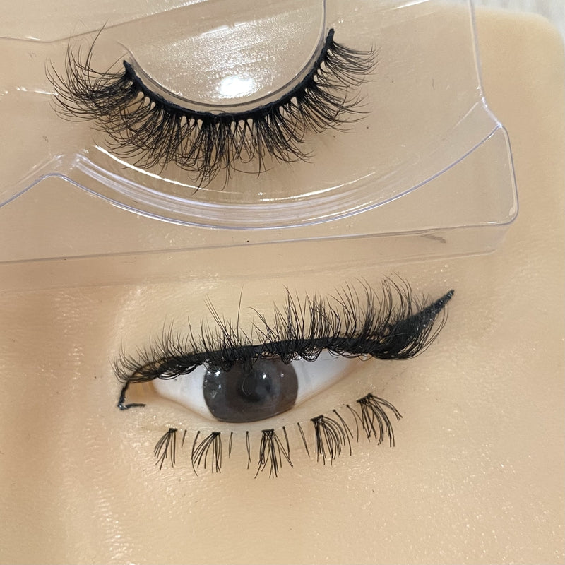 Best Selling Full Eyelashes 15mm Imitation Mink Eyelashes False Eyelashes Artificial Plant Fiber Russian Full Eyelashes
