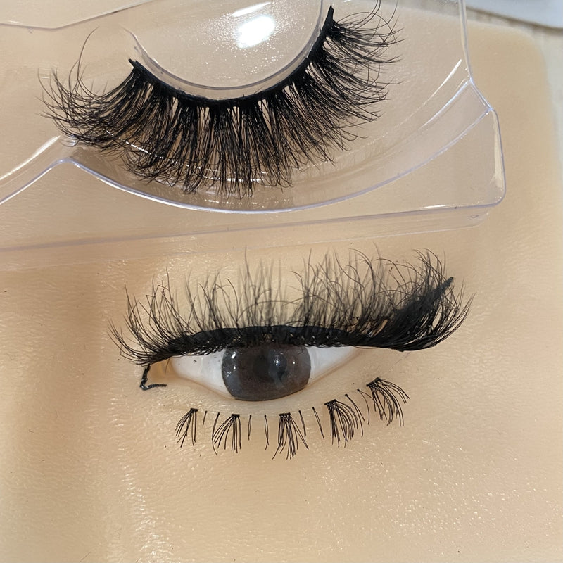 Best Selling Full Eyelashes 15mm Imitation Mink Eyelashes False Eyelashes Artificial Plant Fiber Russian Full Eyelashes