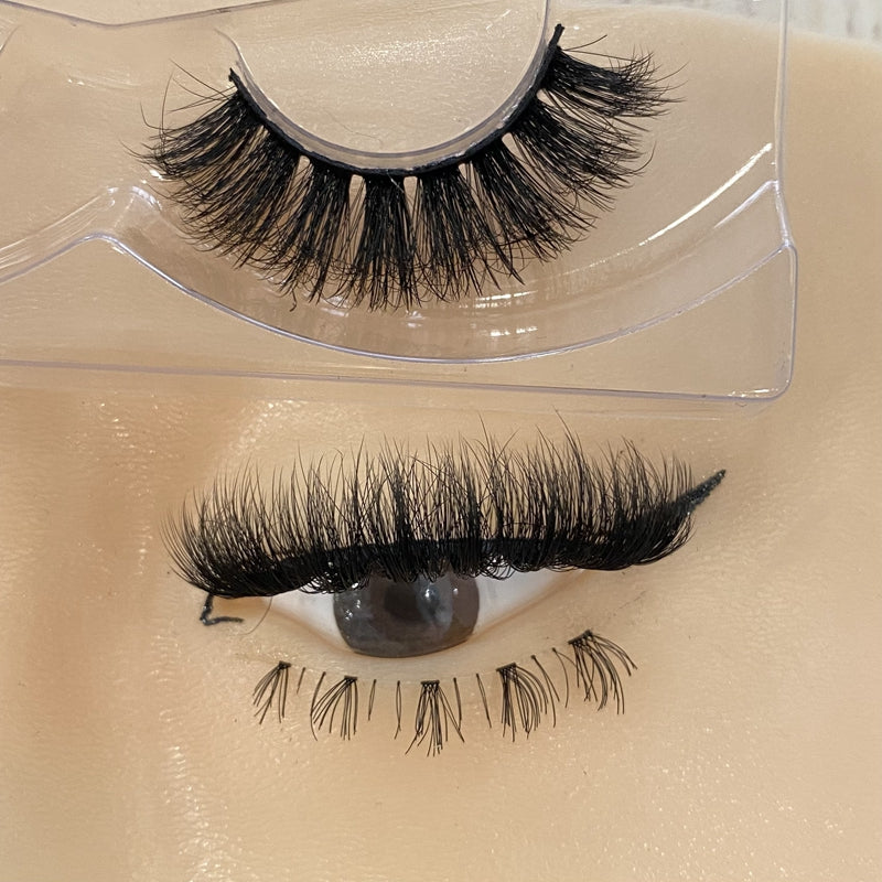Best Selling Full Eyelashes 15mm Imitation Mink Eyelashes False Eyelashes Artificial Plant Fiber Russian Full Eyelashes