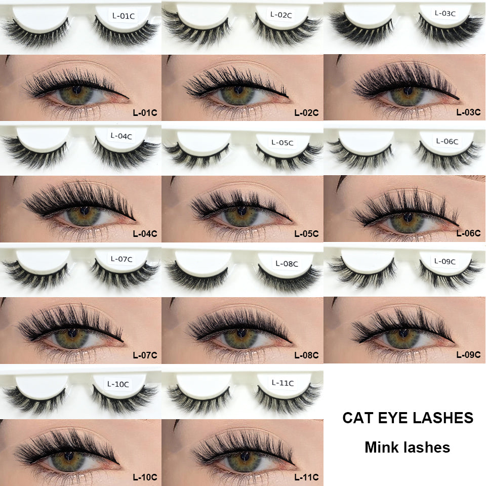 3D Mink Eyelashes Wholesale Supplier Fox Eye Effect Winged Short Strip Eyelashes Makeup Natural Cat Eye Eyelashes In Bulk