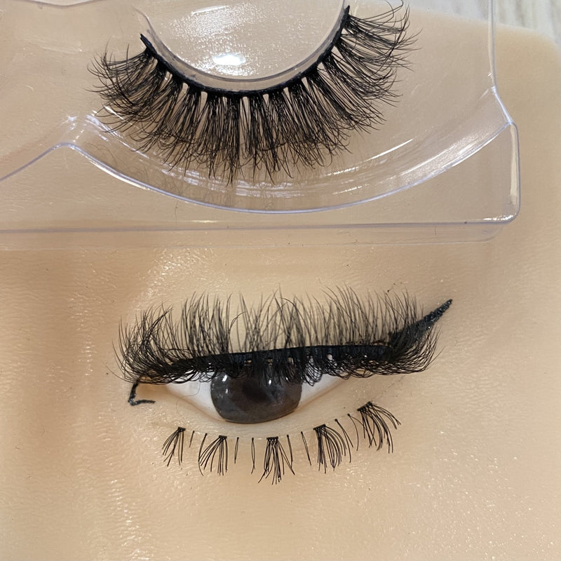 Best Selling Full Eyelashes 15mm Imitation Mink Eyelashes False Eyelashes Artificial Plant Fiber Russian Full Eyelashes