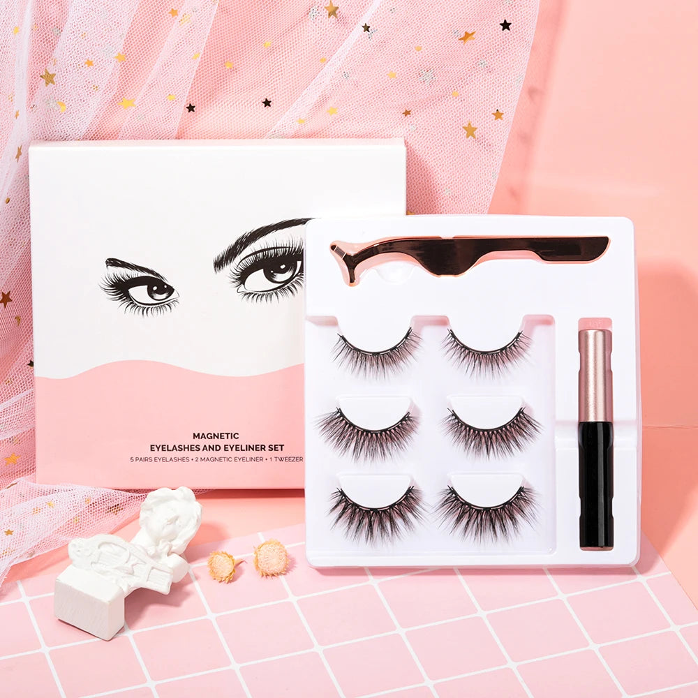 2021 Latest Style 3D Magnetic Eyelashes Wholesale Magnetic Eyelashes With Magnetic Eyeliner