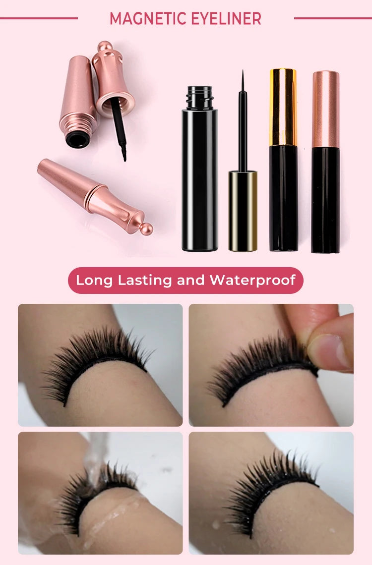 2021 Latest Style 3D Magnetic Eyelashes Wholesale Magnetic Eyelashes With Magnetic Eyeliner
