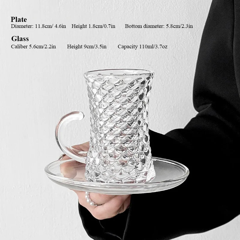 Multi-Style Turkish Style Luxury Stained Glass Tea Cup Suit Glass Coffee Cup & Saucer Suit Turkish Coffee Cup & Saucer Suit