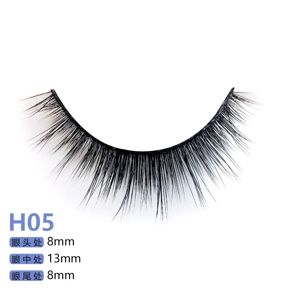 Top Quality H Series 20 Style 5 Pair/Tray 3D Mink False Eyelashes 5 Pair Handmade 3D Natural Long False Eyelashes