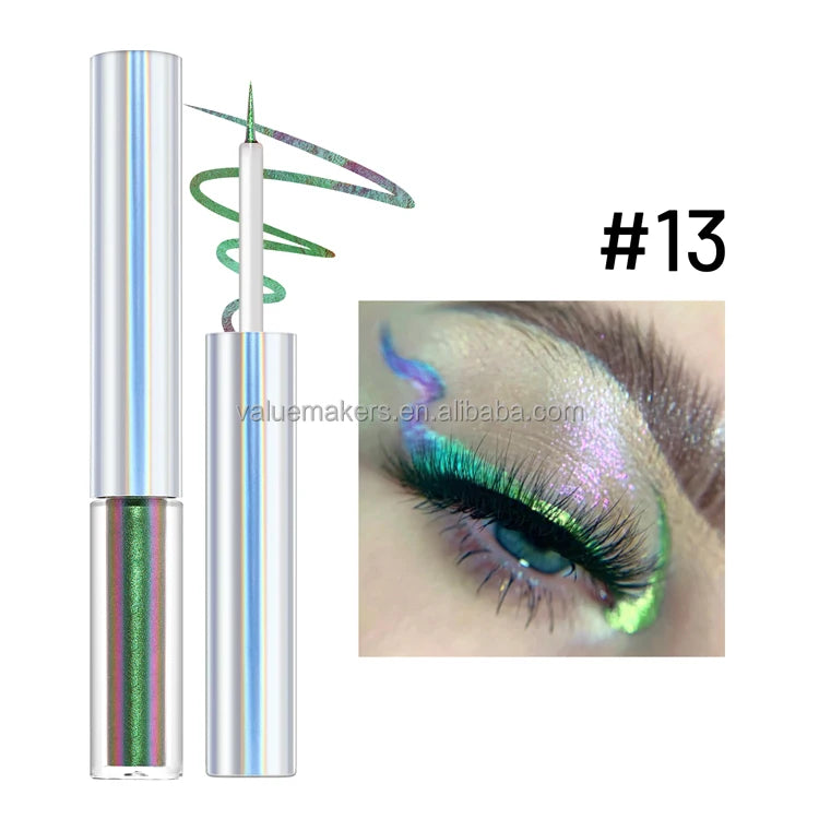 Private label new arrival metallic eyeliner water activated eyeliner shimmer chameleon liquid eyeliner