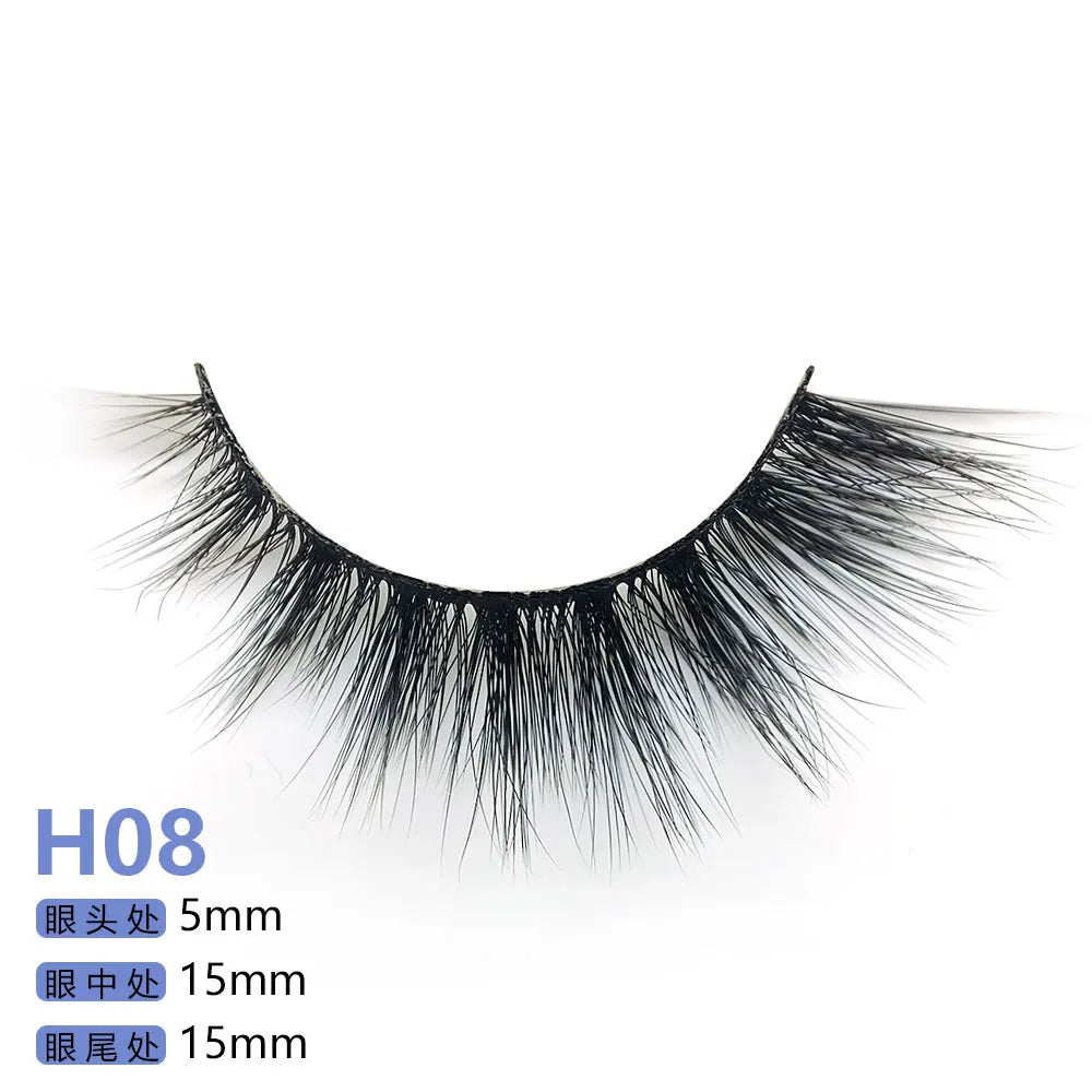 Top Quality H Series 20 Style 5 Pair/Tray 3D Mink False Eyelashes 5 Pair Handmade 3D Natural Long False Eyelashes