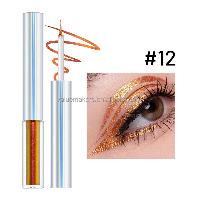 Private label new arrival metallic eyeliner water activated eyeliner shimmer chameleon liquid eyeliner