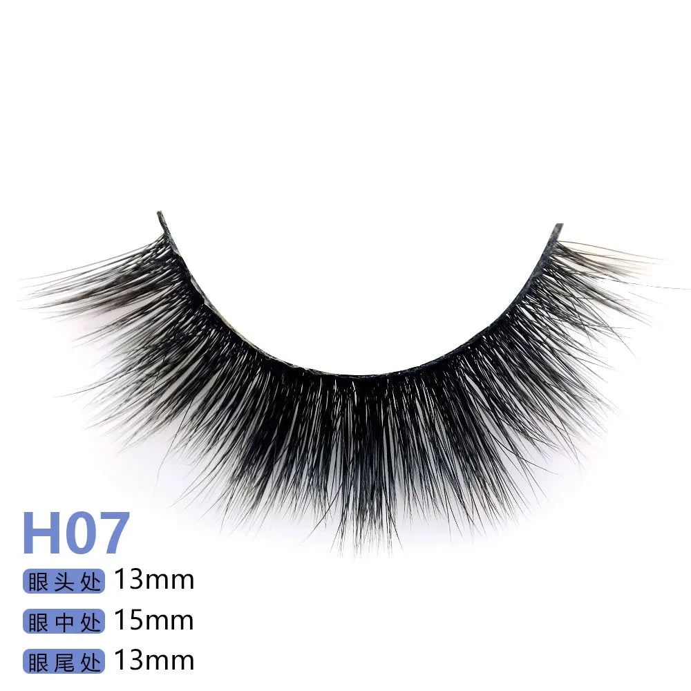 Top Quality H Series 20 Style 5 Pair/Tray 3D Mink False Eyelashes 5 Pair Handmade 3D Natural Long False Eyelashes