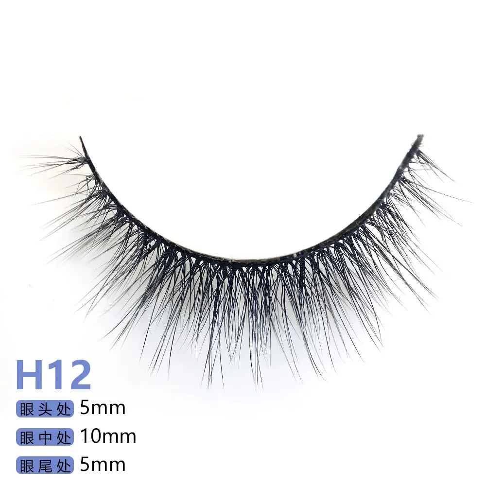 Top Quality H Series 20 Style 5 Pair/Tray 3D Mink False Eyelashes 5 Pair Handmade 3D Natural Long False Eyelashes