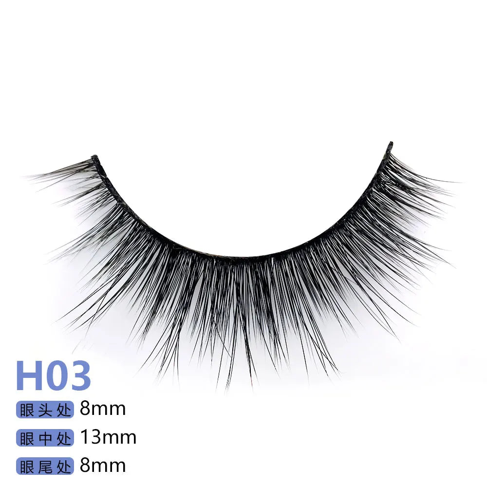 Top Quality H Series 20 Style 5 Pair/Tray 3D Mink False Eyelashes 5 Pair Handmade 3D Natural Long False Eyelashes