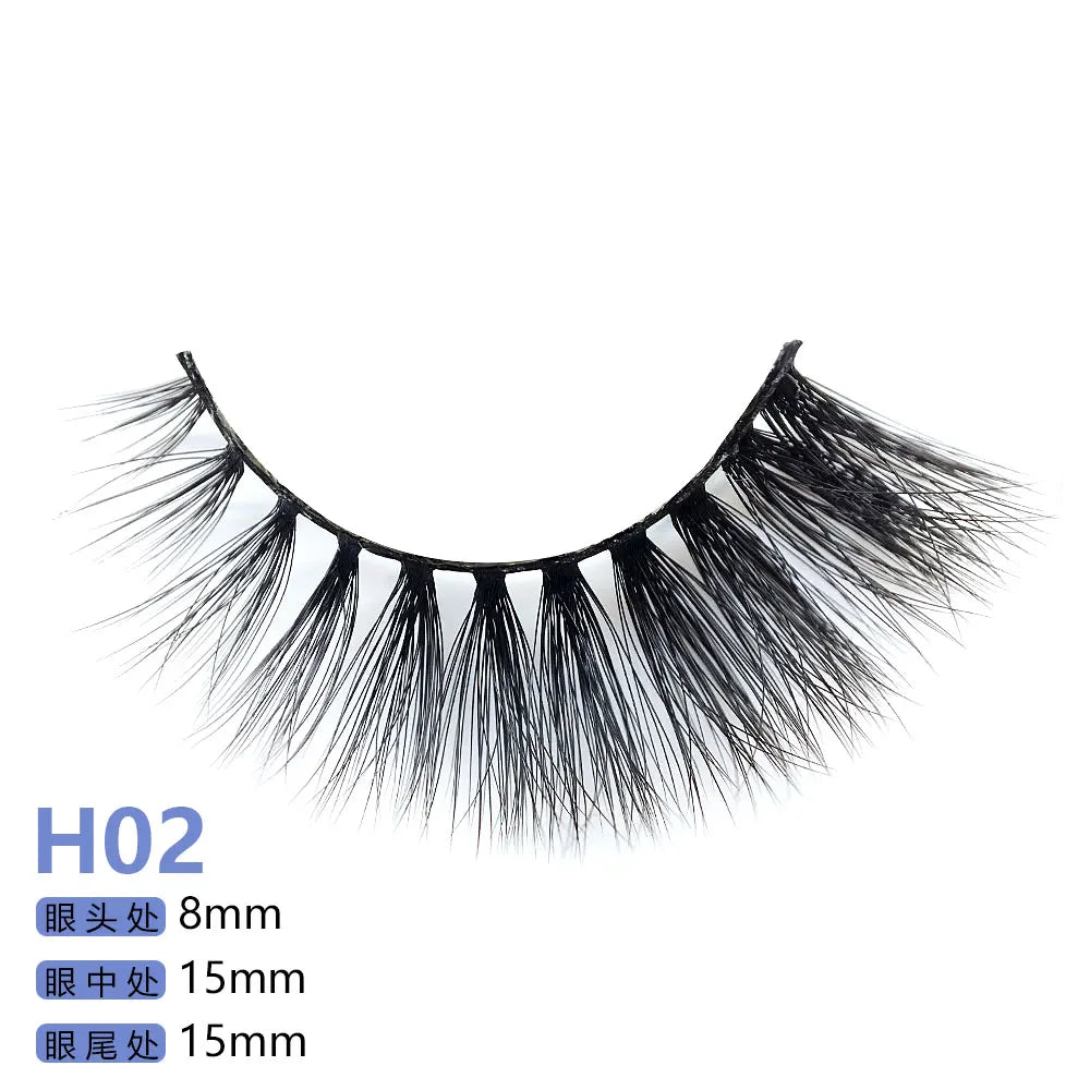 Top Quality H Series 20 Style 5 Pair/Tray 3D Mink False Eyelashes 5 Pair Handmade 3D Natural Long False Eyelashes