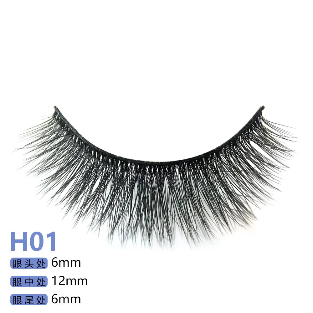 Top Quality H Series 20 Style 5 Pair/Tray 3D Mink False Eyelashes 5 Pair Handmade 3D Natural Long False Eyelashes