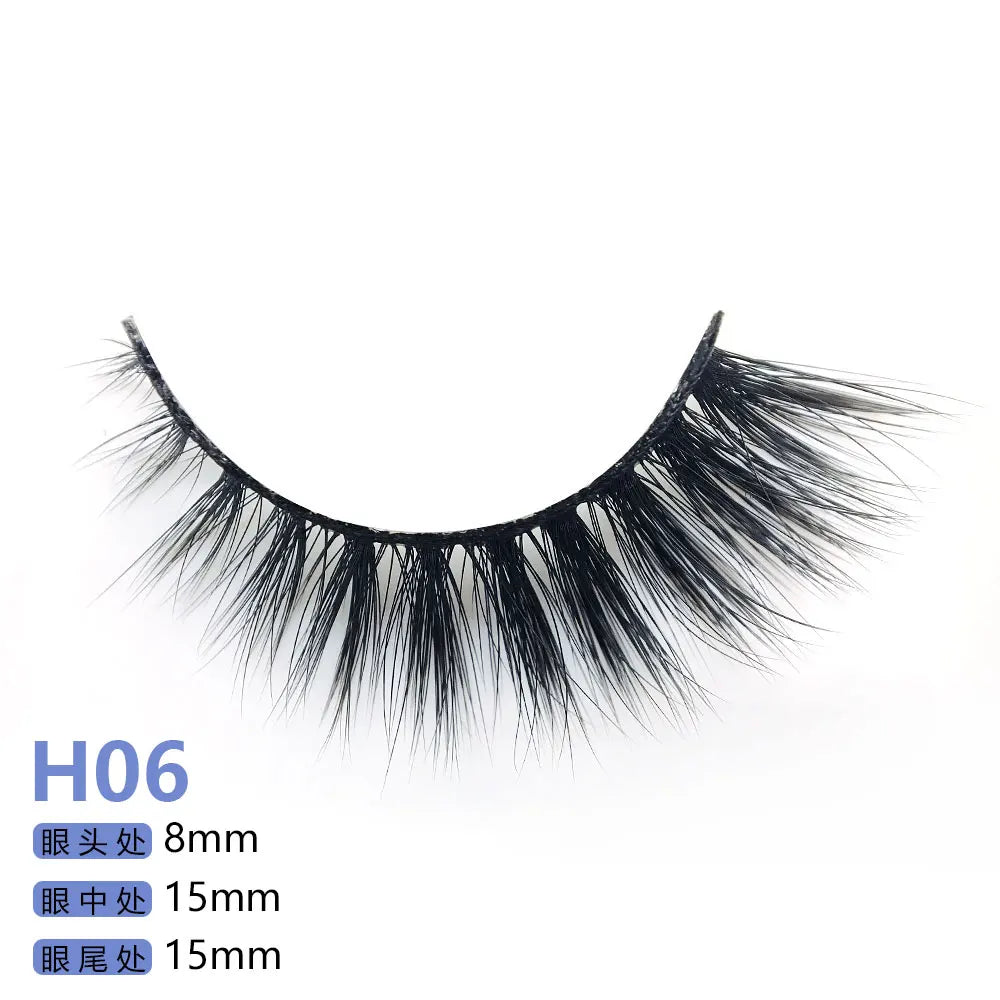 Top Quality H Series 20 Style 5 Pair/Tray 3D Mink False Eyelashes 5 Pair Handmade 3D Natural Long False Eyelashes