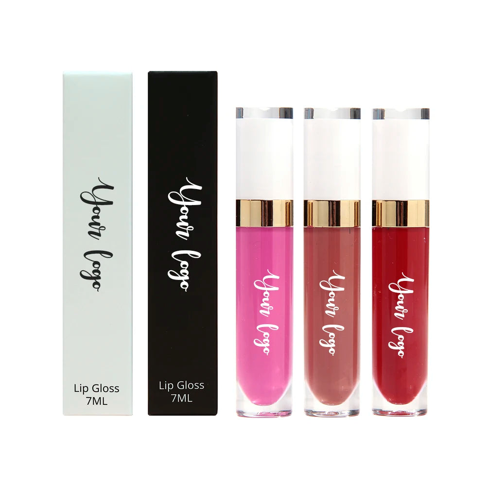 Private Label Lip Gloss Supplier Gloss Transparent Shiny Lasting Lip Gloss Suit
