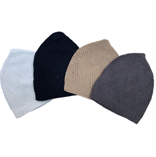 New Islamic Muslim Knitted Kufitopi Prayer Caps Crochet Tachitak Skull Cap