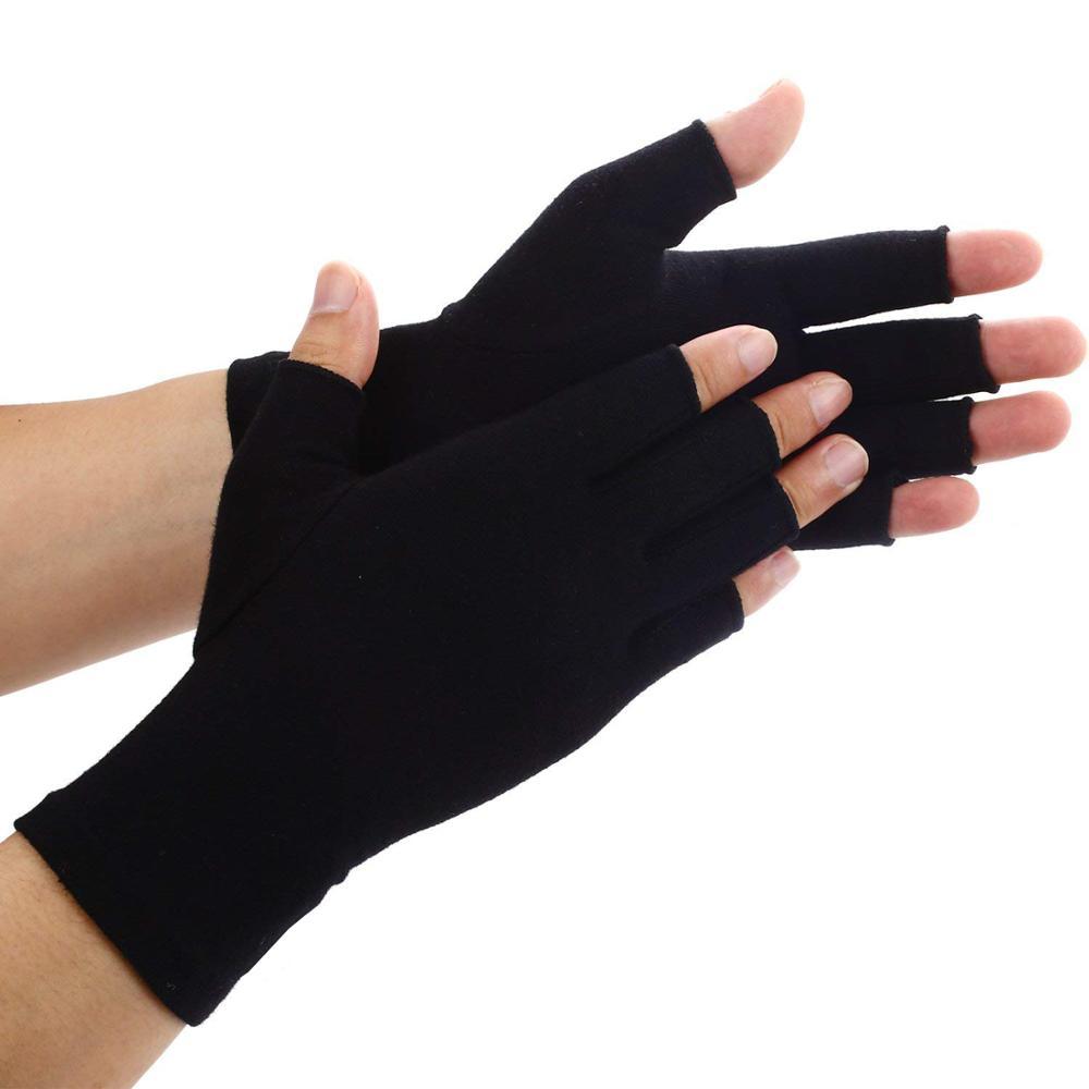 Colorful Stretch Soft Cotton Spandex Anti-Arthritis No-finger Compression Gloves