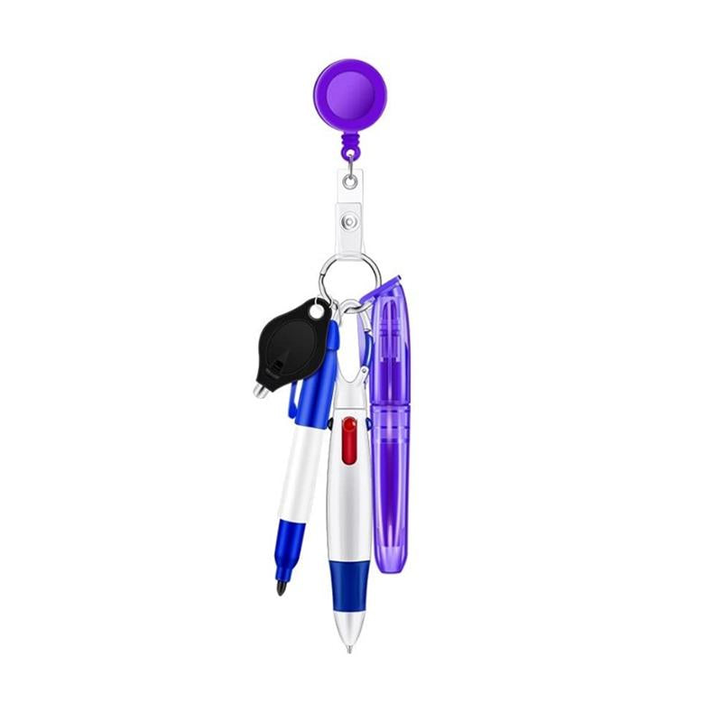 Assemble Multi-function Nurse Pen Set Clip Badge Holder Retractable Custom Nurse Pen Badge Reel Nurse Doctor Gift