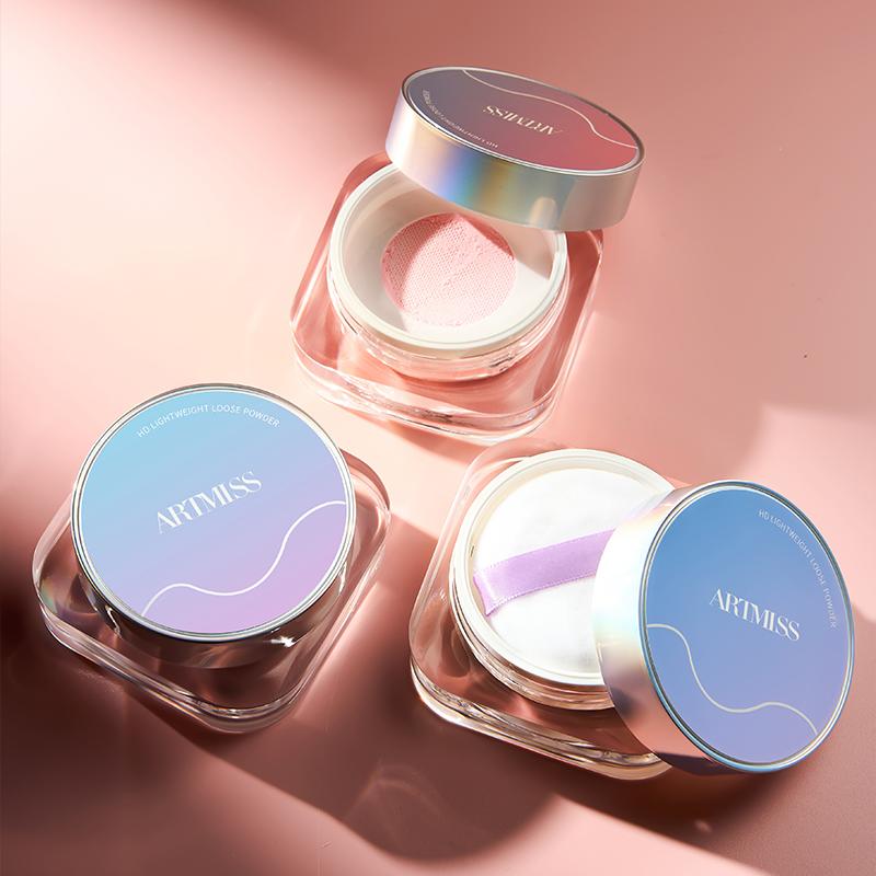 Private Label Vegetarian Oil Control Cosmetic Powder Matte Gloss Pink Waterproof White Translucent Cosmetic Loose Shaping Powder