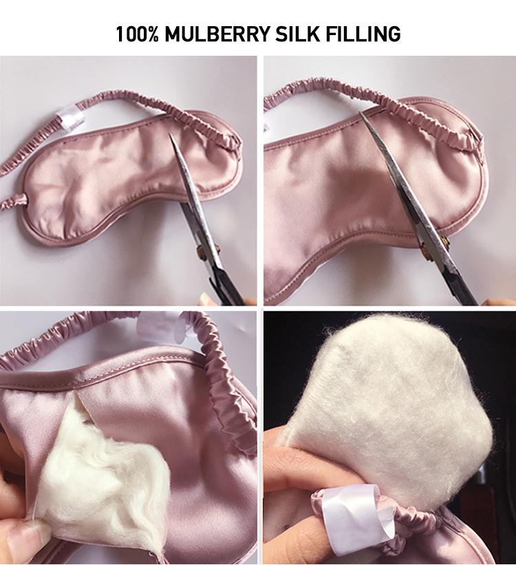 New 100% Pure Mulberry Silk Drawstring Bag Eye Mask Accessories 3D Eye Mask