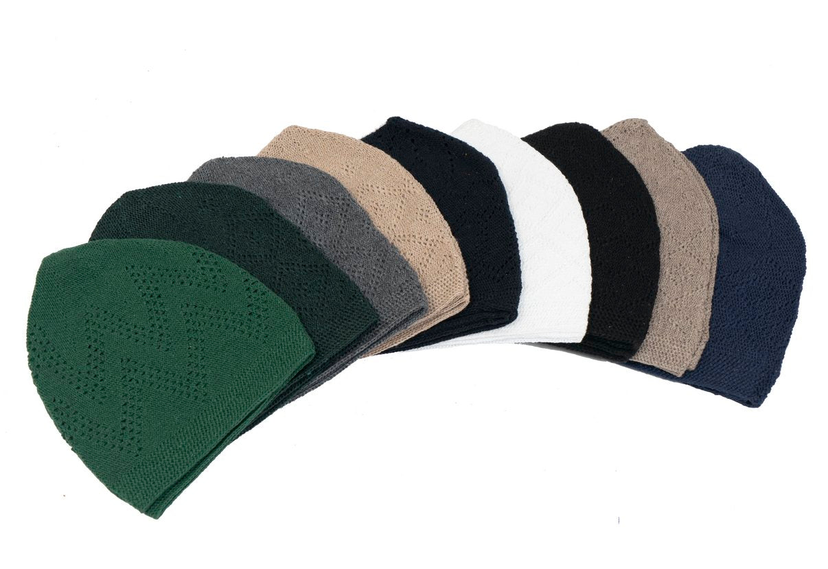 New Islamic Muslim Knitted Kufitopi Prayer Caps Crochet Tachitak Skull Cap