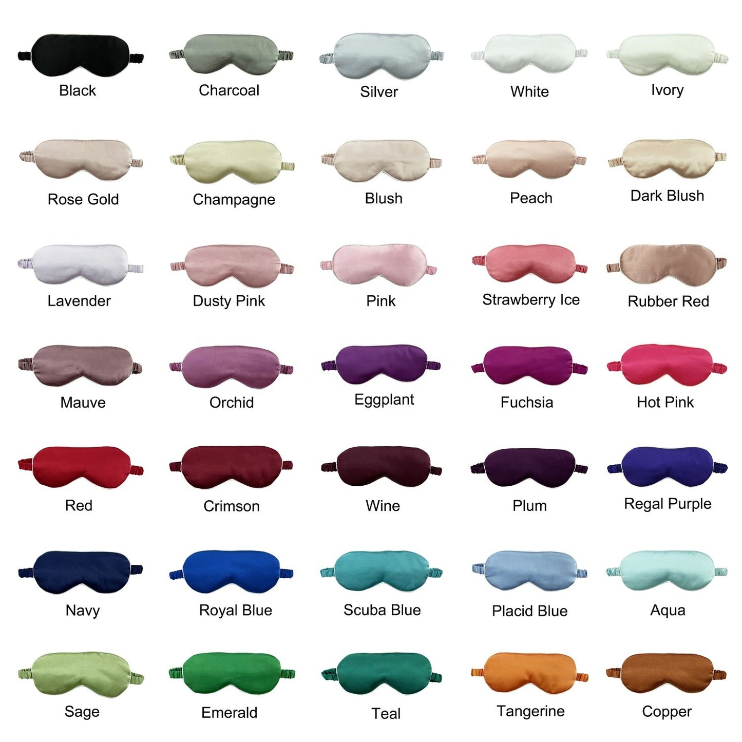 High Quality Smooth Soft Silk Satin Sleep Eye Mask 35 Color Wholesale Ready To Ship Sleep Eye Mask Accessories